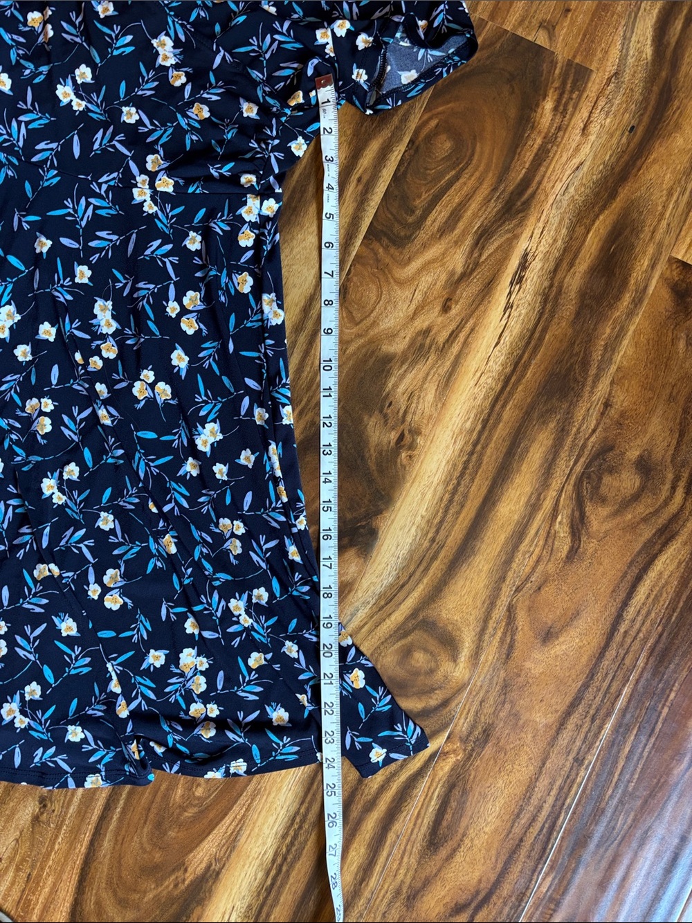 Kaileigh Black Midi Dress with Yellow & Blue Floral Print - Picture 6 of 8